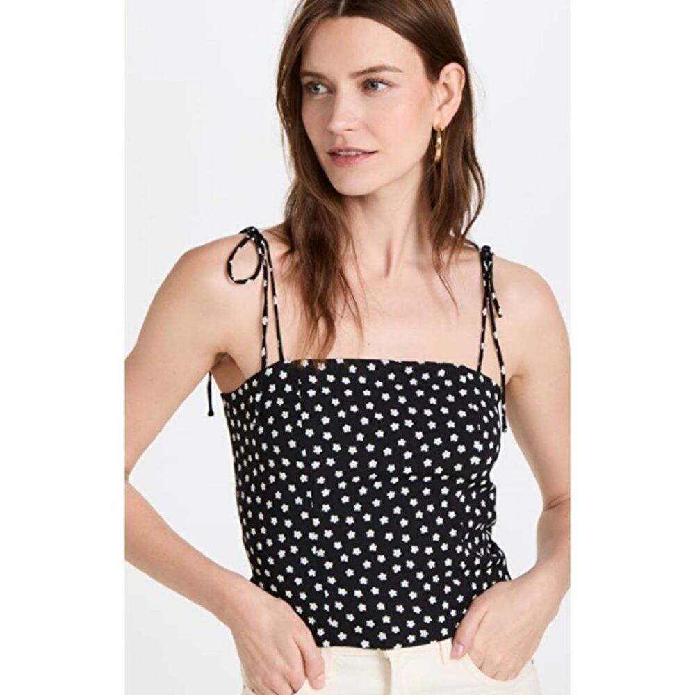 Levi’s Black Deliah Smocked Cami in Simple Daisy